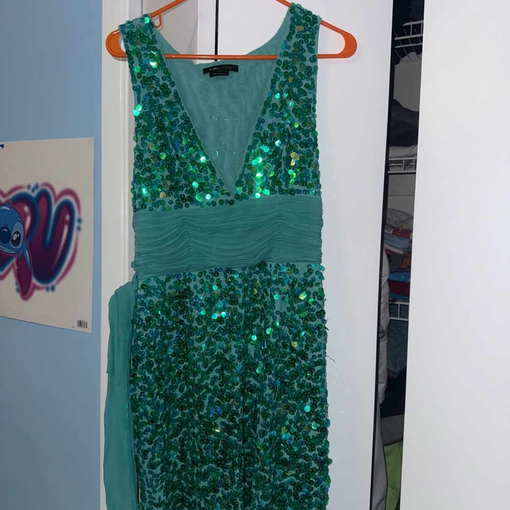 Elegant Green Sequin Dress